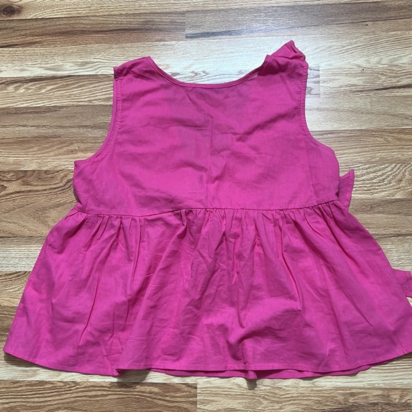 SHEIN Plunging Neck Ruffle Trim Bow Tie Front Top size L - Picture 3 of 14